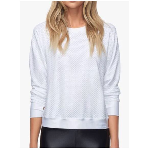 KORAL Sofia Mesh Long-Sleeve Pullover Top in White // XS - Picture 12 of 13